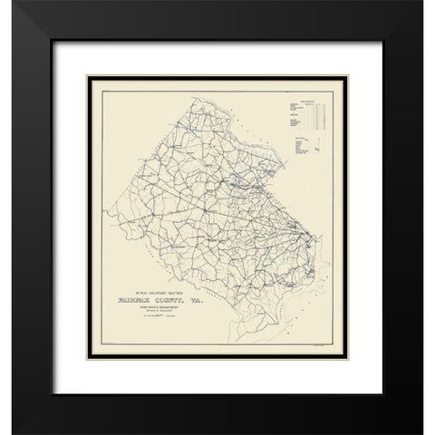 Fairfax County Virginia -  1912 Black Modern Wood Framed Art Print with Double Matting by Unknown