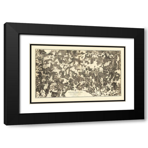 Jetersville Salilors Creek Virginia - Michler 1864 Black Modern Wood Framed Art Print with Double Matting by Michler