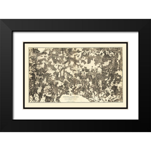 Jetersville Salilors Creek Virginia - Michler 1864 Black Modern Wood Framed Art Print with Double Matting by Michler