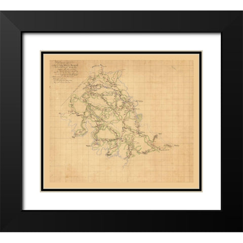 King William County Virginia - Hotchkiss 1863 Black Modern Wood Framed Art Print with Double Matting by Hotchkiss