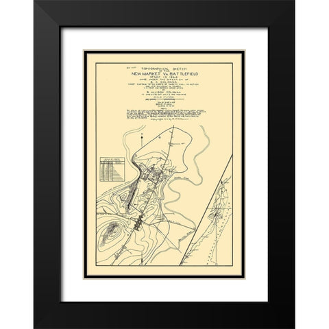 New Market Virginia - Colonna 1864 Black Modern Wood Framed Art Print with Double Matting by Colonna