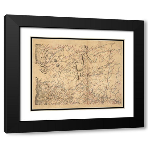 Rappahannock County Virginia - 1860 Black Modern Wood Framed Art Print with Double Matting by Unknown