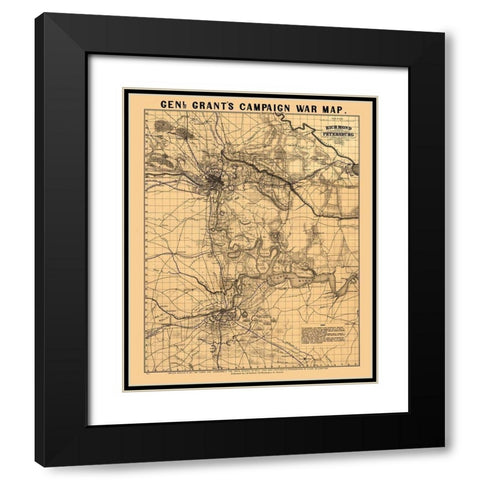 Richmond County Virginia - Bufford 1864 Black Modern Wood Framed Art Print with Double Matting by Bufford