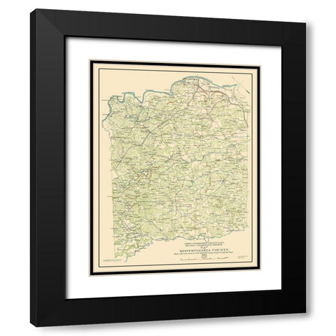 Spotsylvania Virginia - Campbell 1863 Black Modern Wood Framed Art Print with Double Matting by Campbell
