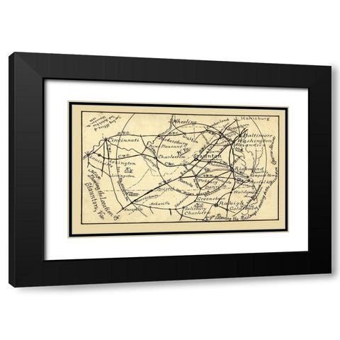 Virginia - Hotchkiss 1886 Black Modern Wood Framed Art Print with Double Matting by Hotchkiss