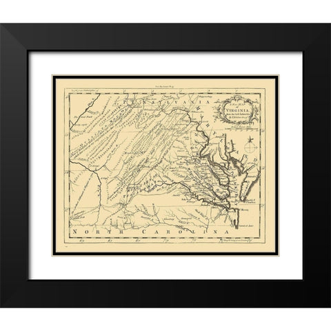 Virginia - 1761 Black Modern Wood Framed Art Print with Double Matting by Kitchin