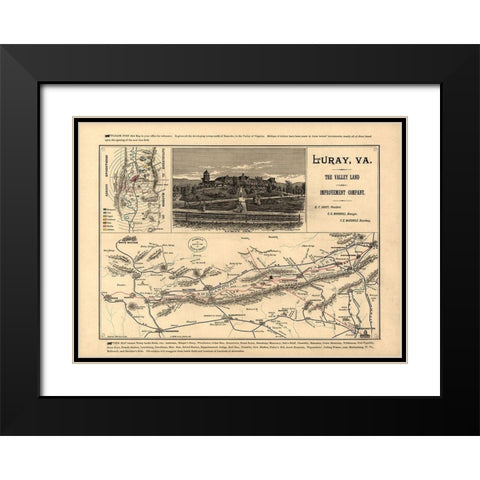 Valley of Virginia - 1890 Black Modern Wood Framed Art Print with Double Matting by Unknown