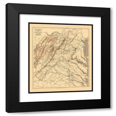 Virginia Maryland - Sifton 1912 Black Modern Wood Framed Art Print with Double Matting by Sifton