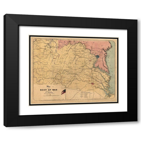 Virginia Maryland - Grant 1861 Black Modern Wood Framed Art Print with Double Matting by Grant