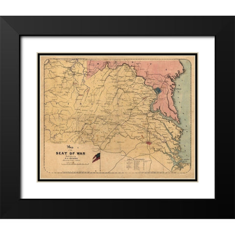Virginia Maryland - Grant 1861 Black Modern Wood Framed Art Print with Double Matting by Grant
