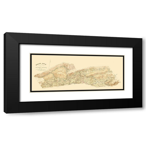 Wythe County North Virginia - Matthews 1860 Black Modern Wood Framed Art Print with Double Matting by Matthews