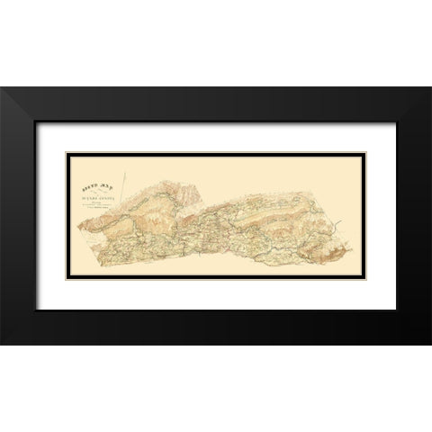 Wythe County North Virginia - Matthews 1860 Black Modern Wood Framed Art Print with Double Matting by Matthews