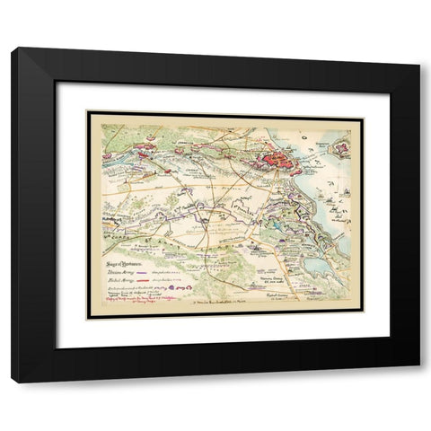 Yorktown Virginia - Heinitzelman 1862 Black Modern Wood Framed Art Print with Double Matting by Heinitzelman