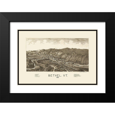 Bethel Vermont - Burleigh 1886 Black Modern Wood Framed Art Print with Double Matting by Burleigh