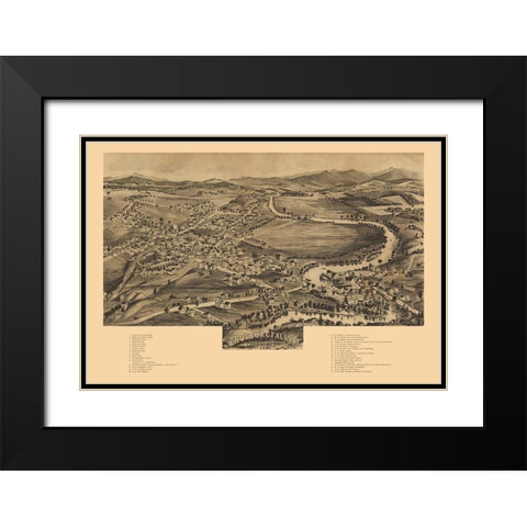 Enosburg Falls Vermont - Norris 1892 Black Modern Wood Framed Art Print with Double Matting by Norris