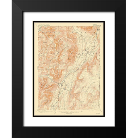 Equinox Vermont Quad - USGS 1900 Black Modern Wood Framed Art Print with Double Matting by USGS