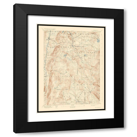 Wallingford Vermont Quad - USGS 1893 Black Modern Wood Framed Art Print with Double Matting by USGS