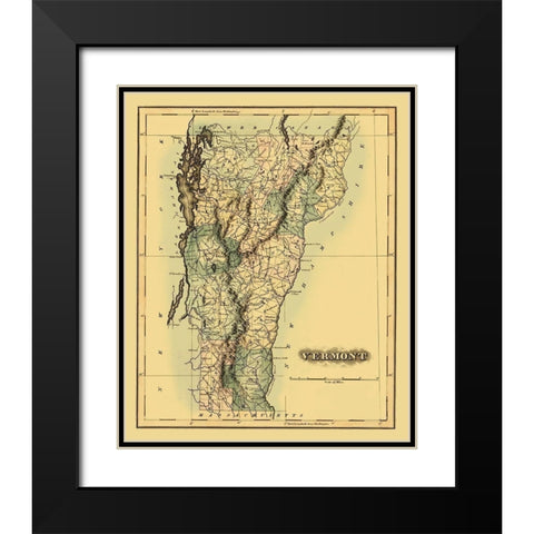 Vermont - 1870 Black Modern Wood Framed Art Print with Double Matting by Unknown
