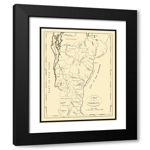 Vermont - Stockdale 1794 Black Modern Wood Framed Art Print with Double Matting by Stockdale