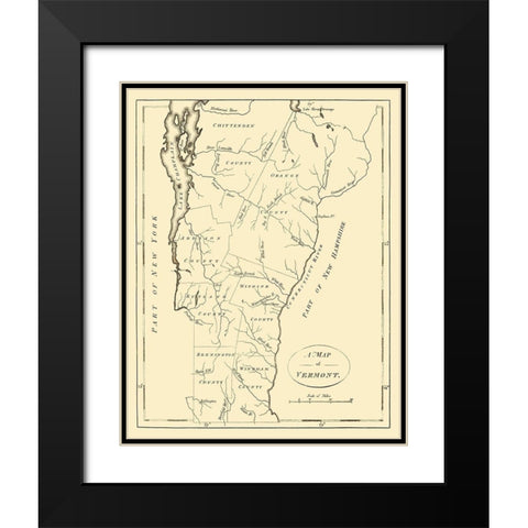 Vermont - Stockdale 1794 Black Modern Wood Framed Art Print with Double Matting by Stockdale
