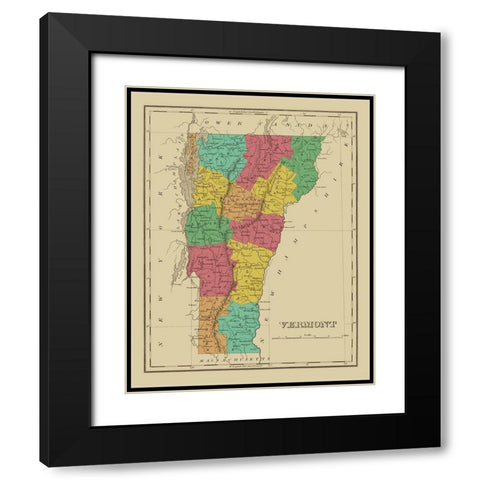 Vermont - Finley 1831 Black Modern Wood Framed Art Print with Double Matting by Finley
