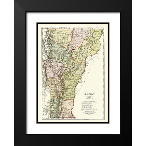 Vermont - Bohn 1796 Black Modern Wood Framed Art Print with Double Matting by Bohn