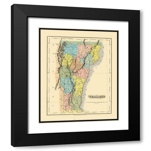 Vermont - Lucas 1822 Black Modern Wood Framed Art Print with Double Matting by Lucas