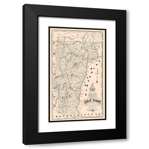 Vermont - Mc Kinley 1890  Black Modern Wood Framed Art Print with Double Matting by Mc Kinley
