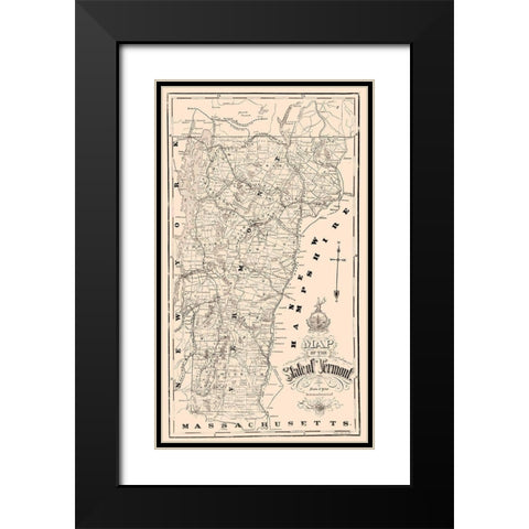 Vermont - Mc Kinley 1890  Black Modern Wood Framed Art Print with Double Matting by Mc Kinley