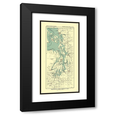 Washington - Admiralty Inlet - Hoen 1896 Black Modern Wood Framed Art Print with Double Matting by Hoen
