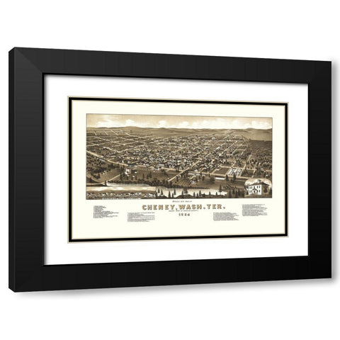 Cheney Washington - Wellge 1884 Black Modern Wood Framed Art Print with Double Matting by Wellge