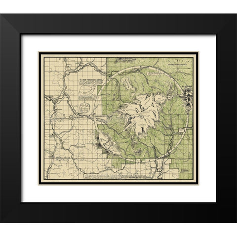 Mount Baker Washington - Easton 1912 Black Modern Wood Framed Art Print with Double Matting by Easton