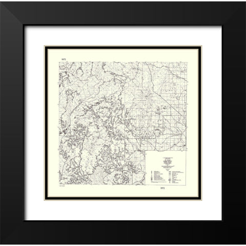 Mt Adams Washington - USDA 1972 Black Modern Wood Framed Art Print with Double Matting by USDA