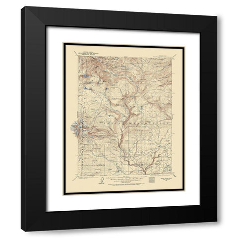 Mt Adams Washington Quad - USGS 1904 Black Modern Wood Framed Art Print with Double Matting by USGS