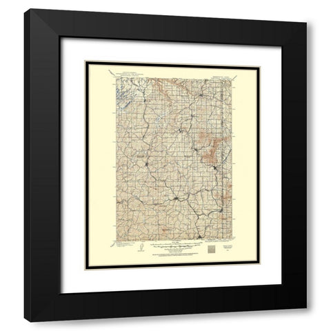 Oakesdale Washington Idaho Quad - USGS 1903 Black Modern Wood Framed Art Print with Double Matting by USGS