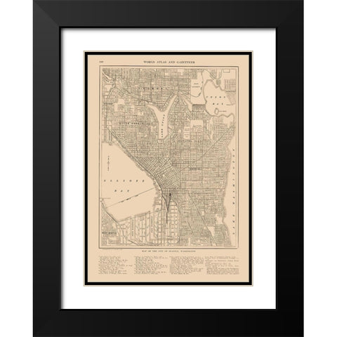 Seattle  Washington  - Reynold 1921 Black Modern Wood Framed Art Print with Double Matting by Reynold