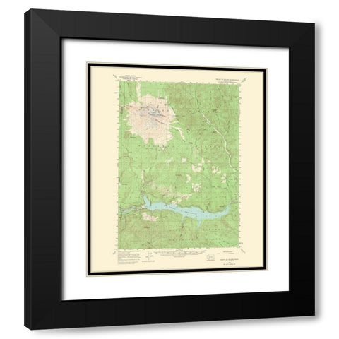 Mt St Helens Washington Quad - USGS 1968 Black Modern Wood Framed Art Print with Double Matting by USGS