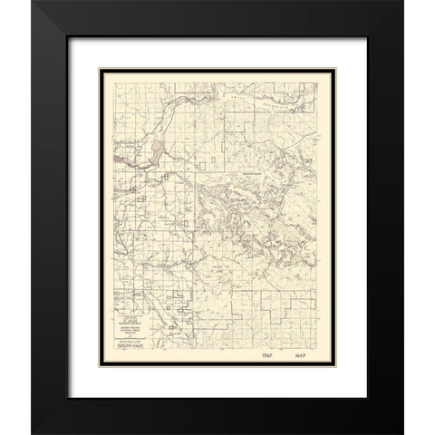 Mt St Helens Ranger District Washington Quad Black Modern Wood Framed Art Print with Double Matting by USDA