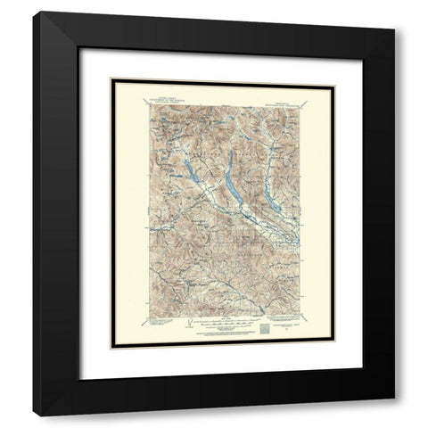 Snoqualmie Pass Washington Quad - USGS 1901 Black Modern Wood Framed Art Print with Double Matting by USGS