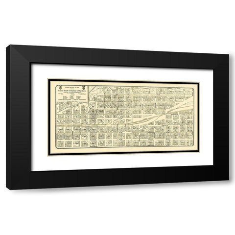 Spokane Washington Landowner - Davis 1908 Black Modern Wood Framed Art Print with Double Matting by Davis