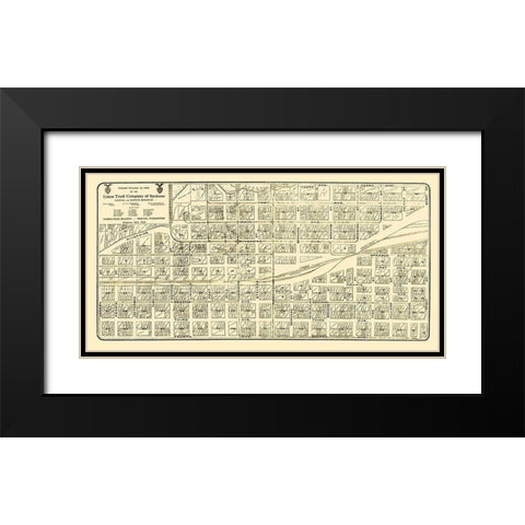 Spokane Washington Landowner - Davis 1908 Black Modern Wood Framed Art Print with Double Matting by Davis
