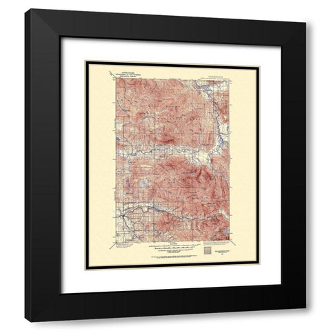 Stillaguamish Washington Quad - USGS 1899 Black Modern Wood Framed Art Print with Double Matting by USGS