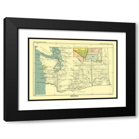 Washington - Hoen 1896 Black Modern Wood Framed Art Print with Double Matting by Hoen