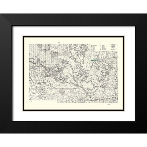 Wind River Washington Quad - USDA 1972 Black Modern Wood Framed Art Print with Double Matting by USDA