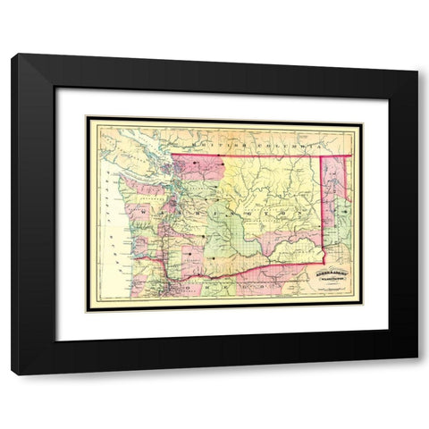 Washington - Asher  1874 Black Modern Wood Framed Art Print with Double Matting by Asher