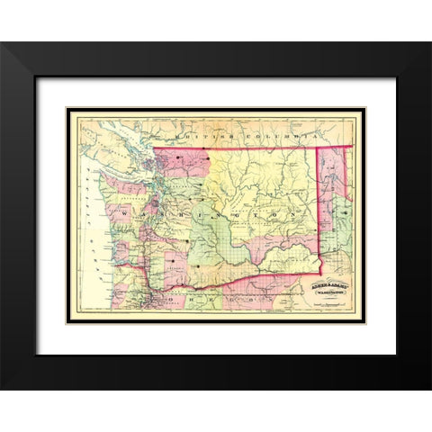 Washington - Asher  1874 Black Modern Wood Framed Art Print with Double Matting by Asher
