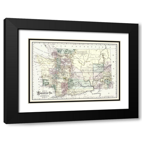 Washington Territory - Page 1883 Black Modern Wood Framed Art Print with Double Matting by Page