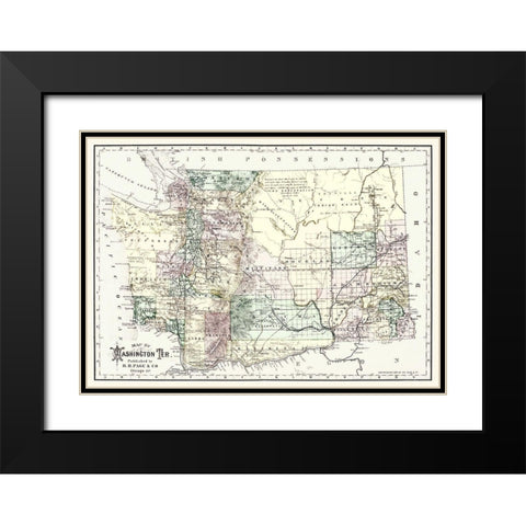 Washington Territory - Page 1883 Black Modern Wood Framed Art Print with Double Matting by Page