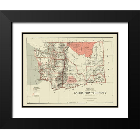 Washington - Williamson 1879 Black Modern Wood Framed Art Print with Double Matting by Williamson