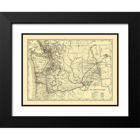 Washington -1896 Black Modern Wood Framed Art Print with Double Matting by Unknown